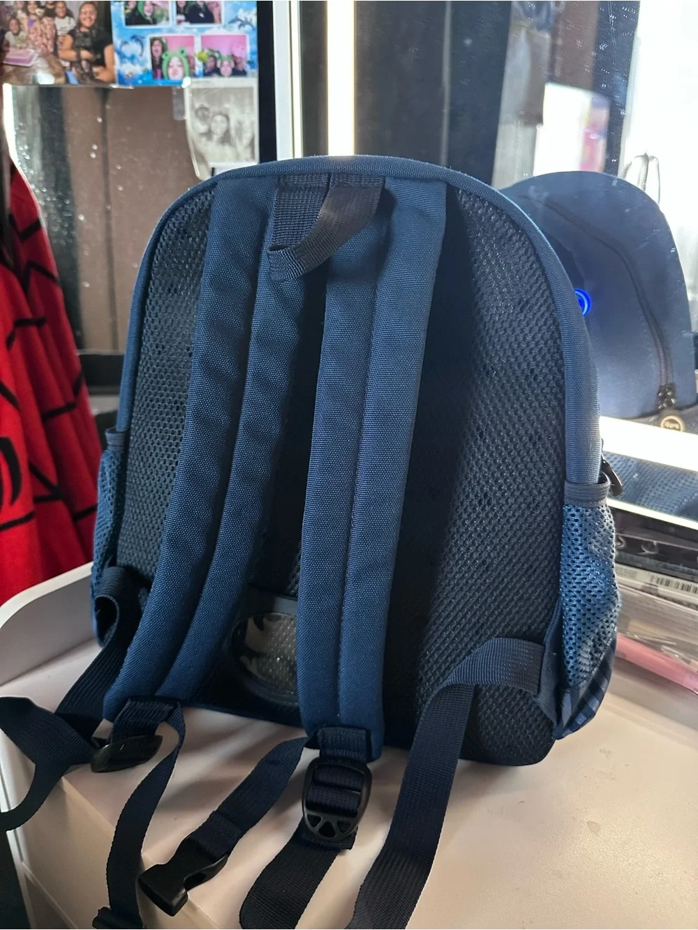 Kids Navy Dinosaur Backpack - Triceratops Design